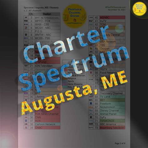 Printable Spectrum Channel Lineup 42101