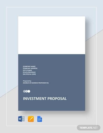 FREE 16 Investment Proposal Templates In PDF MS Word Google Docs