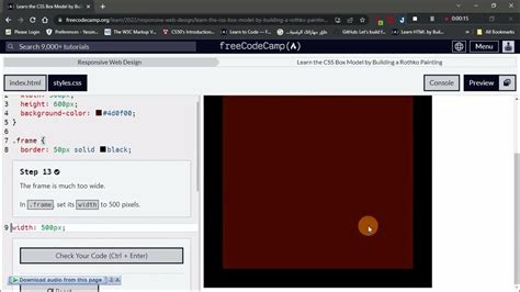 Learn The Css Box Model By Building A Rothko Painting Step 13 Youtube