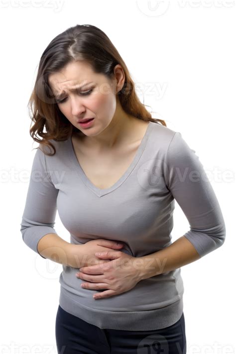 Woman Having Stomach Ache Isolated On Transparent Background 43288120 PNG