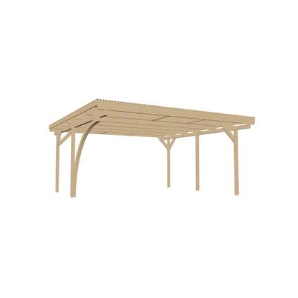 Weka Dubbele Carport 616 A Met Ronde Boog 500x500cm