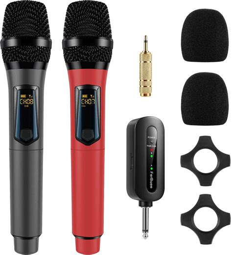 FerBuee UHF Microphone sans Fil Micro Dynamique à Main Double avec