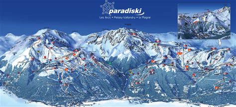 Piste Map Of Paradiski On The French Alps Les Arcs Paisey Villandry