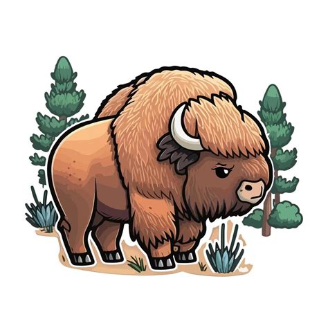 Cute Bison Cartoon Style 20902028 Vector Art At Vecteezy