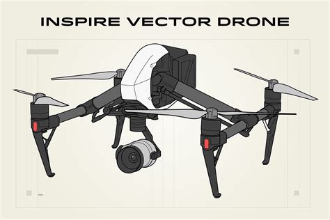 An Image Of A Black And White Quad Camera Drone With The Text Inspire Vectordrone Above It