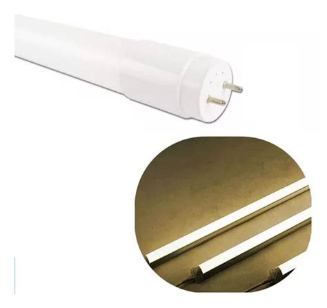 Kit 10 Lâmpadas Led Tubular 60cm T8 9w Branco Quente 3000k