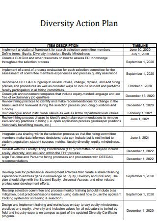 43 SAMPLE Diversity Action Plan In PDF