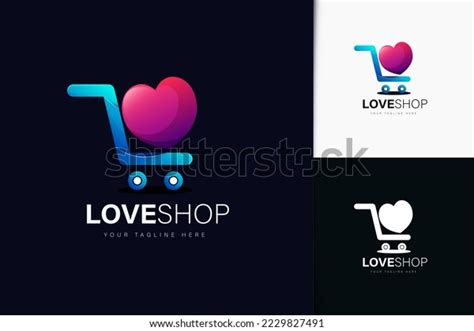 Love Shop Logo Design Gradient Stock Vector Royalty Free 2229827491