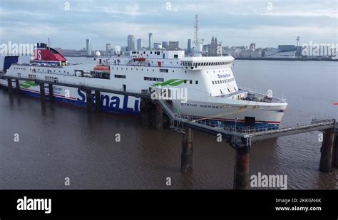 Stena Line Freight Ship Vessel Loading Cargo Shipment From Wirral