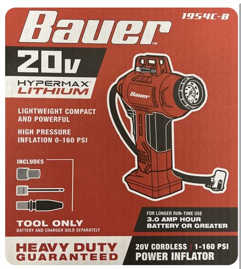 Bauer Inflator Portable 0 160 Psi 20v Cordless Quickly Inflates Small Tires And Inflatables