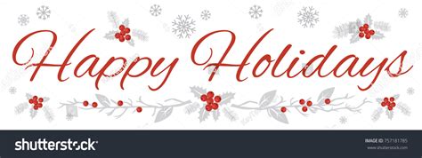 Happy Holidays Wide Banner On White Stock Vector (Royalty Free ...