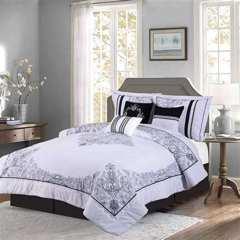 Empire Home 7 Piece Nadia White California King Size Oversized Elegant Comforter Set Royalty