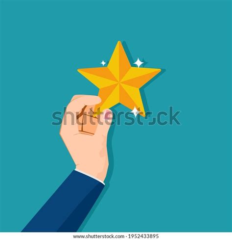 Businessman Holding Gold Star Concept Wins Stock Vector Royalty Free