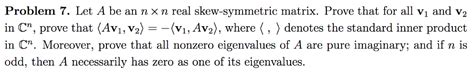 Solved Problem 7 Let A Be An N N Real Skew Symmetric Chegg