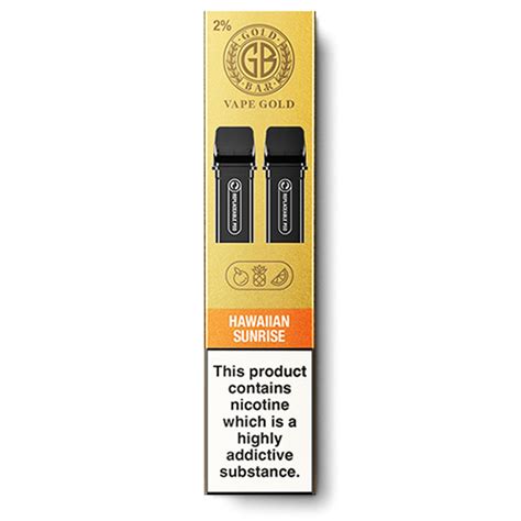 Vape Gold Hawaiian Sunrise Gold Bar Reload Pods £589 Twin Pack