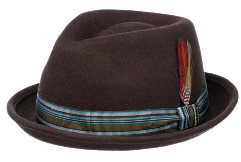 Stetson Player Wool Felt Stingy Brim Trilby In Brown Grand Hatters