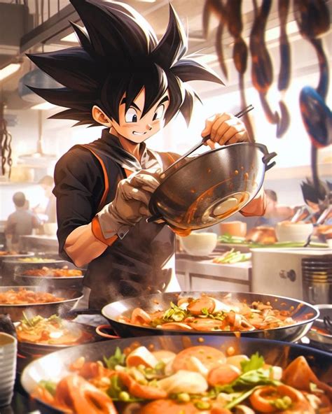 Goku Cooking In A Butterfield Dragon Ball Art