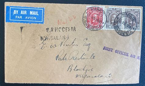 Wankie Southern Rhodesia First Flight Airmail Cover Ffc To