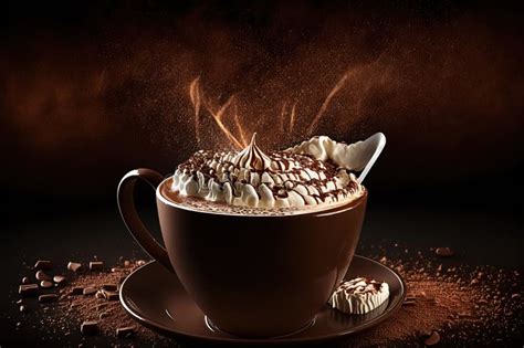 Hot Chocolate Cocoa And Marshmallow Generative Background Stock Illustration Illustration Of
