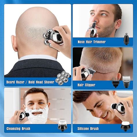 Head Shavers For Bald Men 6 In 1 Electric Razor Wet Dry Cordless