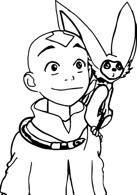 Nice Aang And Momo Ynnck Decmk Avatar Aang Coloring Page Barbie