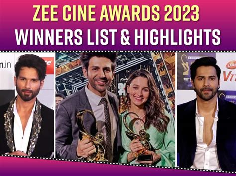 Zee Cine Awards 2023 Alia Bhatt And Kartik Aaryan Bag The Best Actor