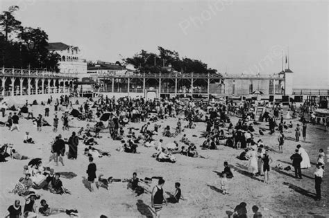 Crystal Beach Ontario Busy Beach 1910s 4x6 Reprint Of Old Photo