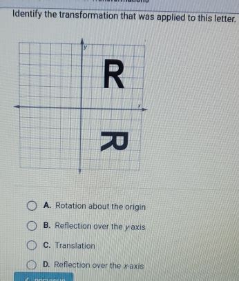 Identify The Transformation That Was Applied To This Letter A