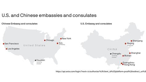 Mapped Where Us And Chinese Embassies And Consulates Are Located