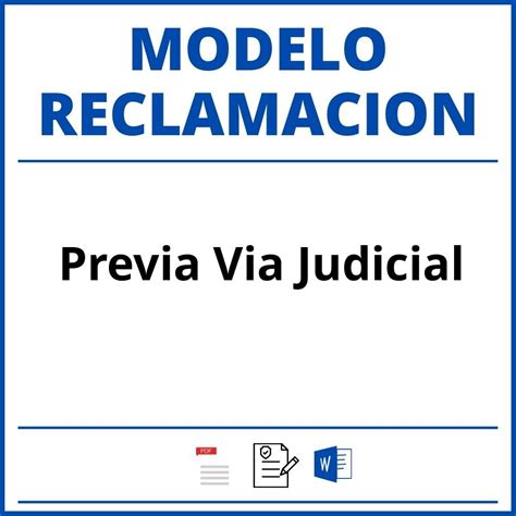 Modelo Reclamacion Previa Via Judicial PDF WORD