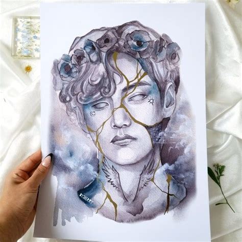 Bts X Greek Gods Gold Embellished A Poster Fanart K Pop Etsy Uk