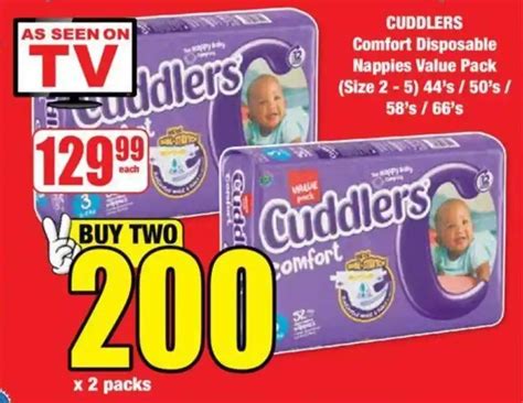 Cuddlers Comfort Disposable Nappies Value Pack Offer At Boxer
