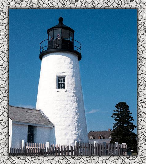 Framed Pemaquid Lighthouse Fabric Panel Oce 033 Focus On Fabric