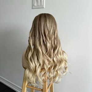 100 Virgin Human Hair Ashy Tone Dark Blonde With Pale Blonde Balayage Glueless HD Lace Front