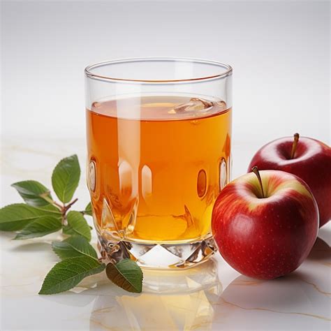 Premium Photo Glass With Fresh Apple Juice On White Background