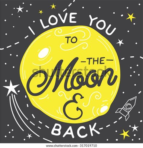 Love You Moon Back Hand Drawn Stock Vector Royalty Free 317019710 Shutterstock