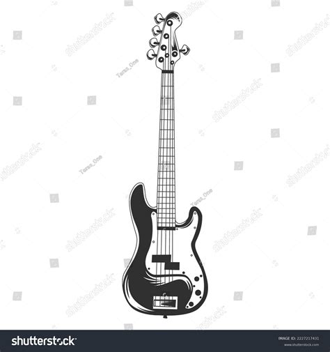 Retro Bass Guitar Vector Vintage Bass Stock Vector Royalty Free