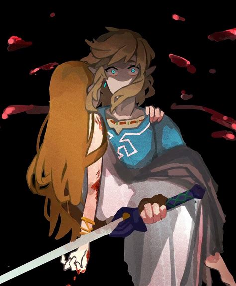 Legend Of Zelda Breath Of The Wild Inspired Art Link Holding Wounded
