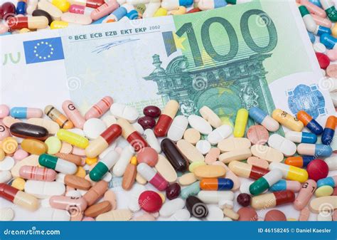 Euro All Interno Di Vari Prodotti Farmaceutici Immagine Stock