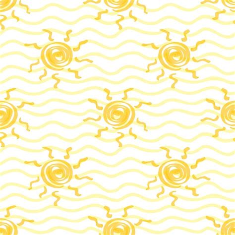 Premium Vector Yellow Marker Sun Seamless Pattern