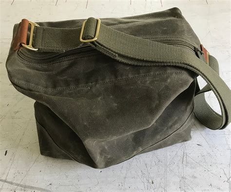 Waxed Canvas Crossbody Bag Etsy