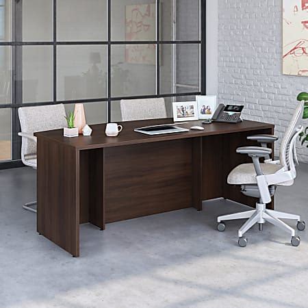 Sauder Affirm W Commercial Bow Front Office Computer Desk Noble Elm