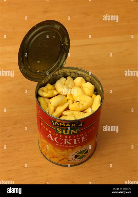 A Tin Of Ackee Fruit In Salted Water Jamaican Stock Photo 50158960 Alamy