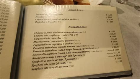 Menu Da Trattoria Le Corti Ristorante Marina Di Ravenna