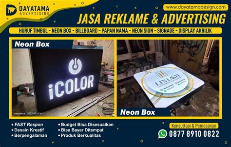 Jasa Pembuatan Papan Nama Neon Box Bandung Murah Dayatama Advertising