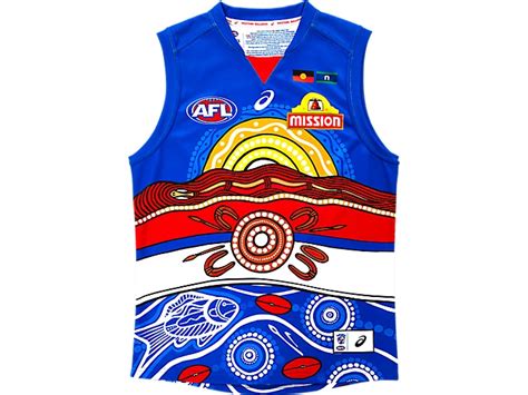 Unisex Western Bulldogs Indigenous Replica Guernsey Youth Electric