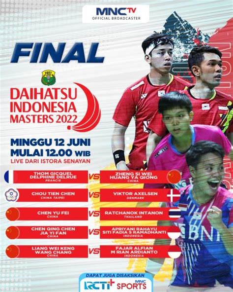 Jadwal Siaran Langsung Wakil Indonesia Di Final Daihatsu Indonesia