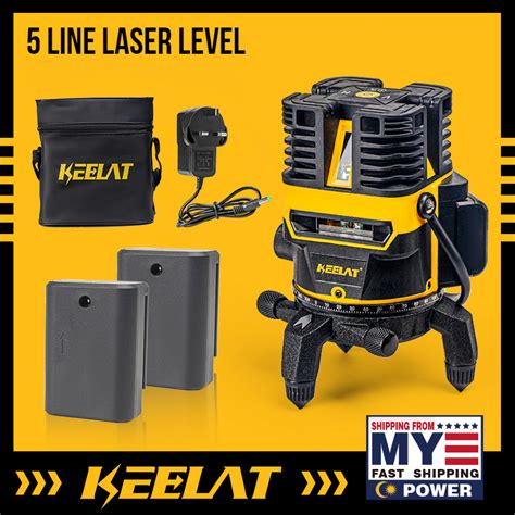 Keelat Lines Point Adjustable Laser Level Rotary Cross Self