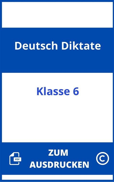 Deutsch Diktate Klasse Zum Ausdrucken