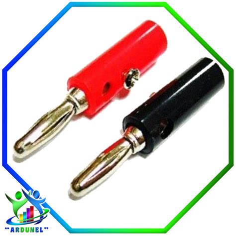 Conector Banana Macho Mm Rojo Negro